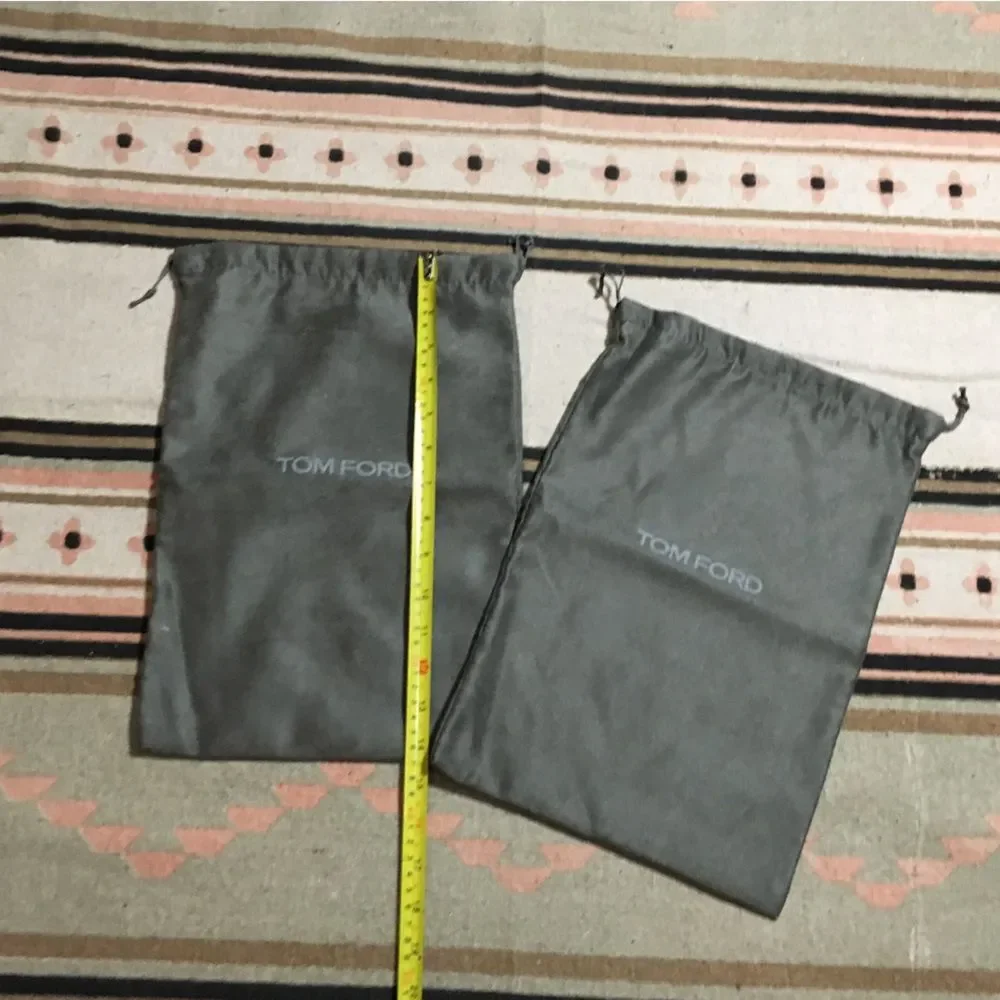 TWO (2) Tom Ford Soft Dark grey Dustbag bundle medium 15” x 10”